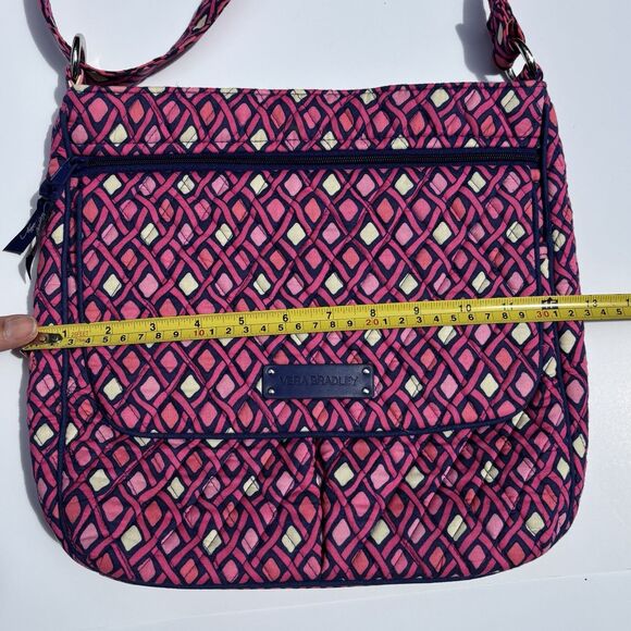 Vera Bradley Katalina Pink Diamonds Messenger Laptop Bag Preowned but Unused - Picture 11 of 12